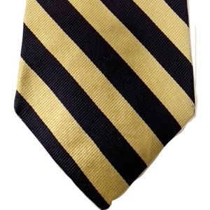 Brooks Basics Silk Tie Yellow and Blue Stripes
